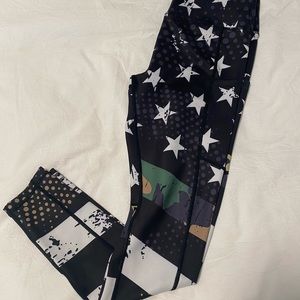 Curves n combat boots camo stripe leggings